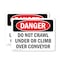 Signmission Do Not Crawl Under Or Climb Over Conveyor Danger Sign, Vinyl Decal, 10in W x 7in L, 2PK OS-2PACK-DS-D-710-L-2113 - alternate 1